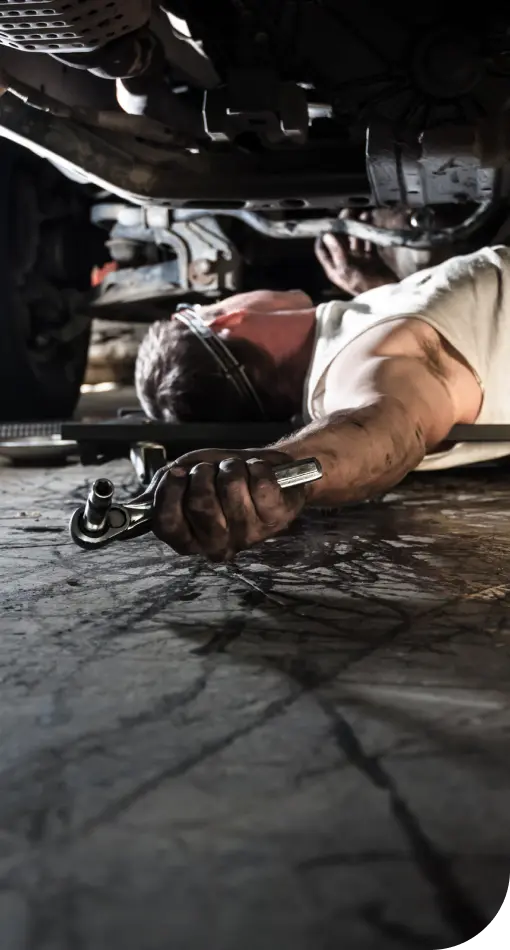 Mechanic working on a vehicle